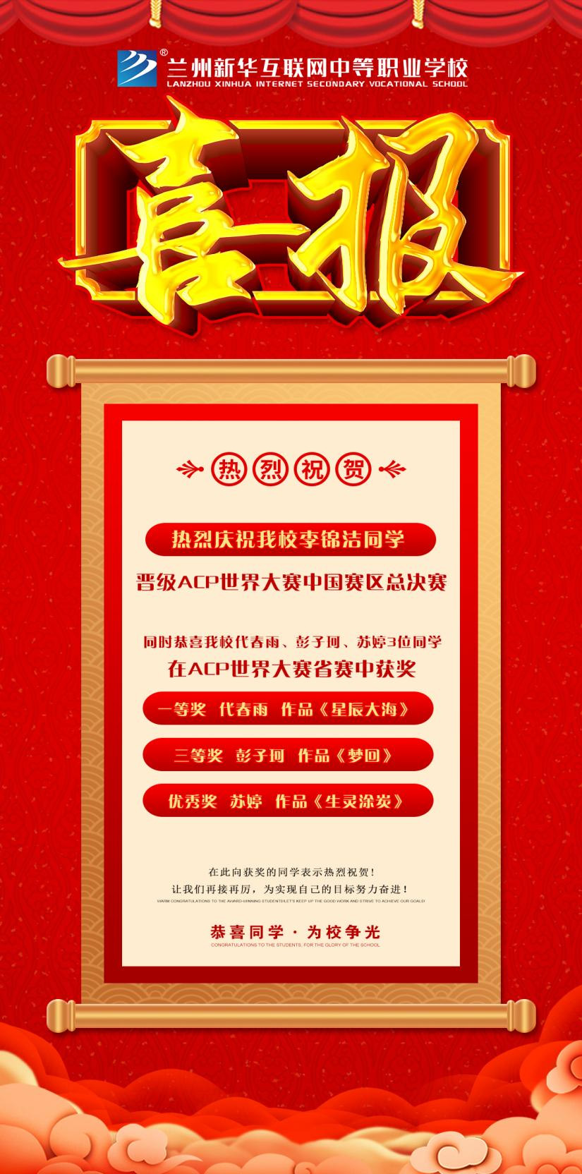 喜報！恭喜蘭州新華學(xué)子在ACP世界大賽中獲得優(yōu)異成績